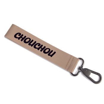 chouchou porte clefs beige