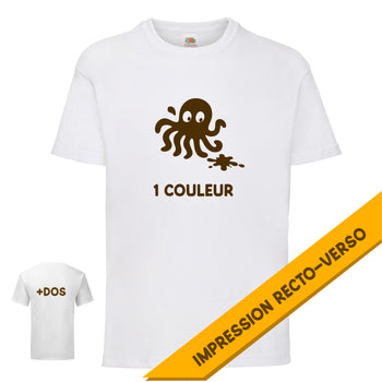 T-shirt enfant impression 2 FACES en 1 COULEUR