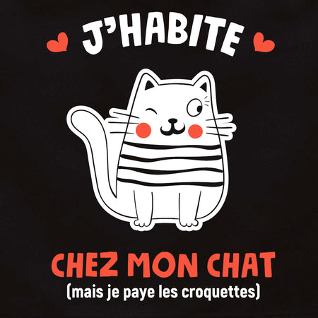 j'habite chez mon chat et je paye les croquettes tablier