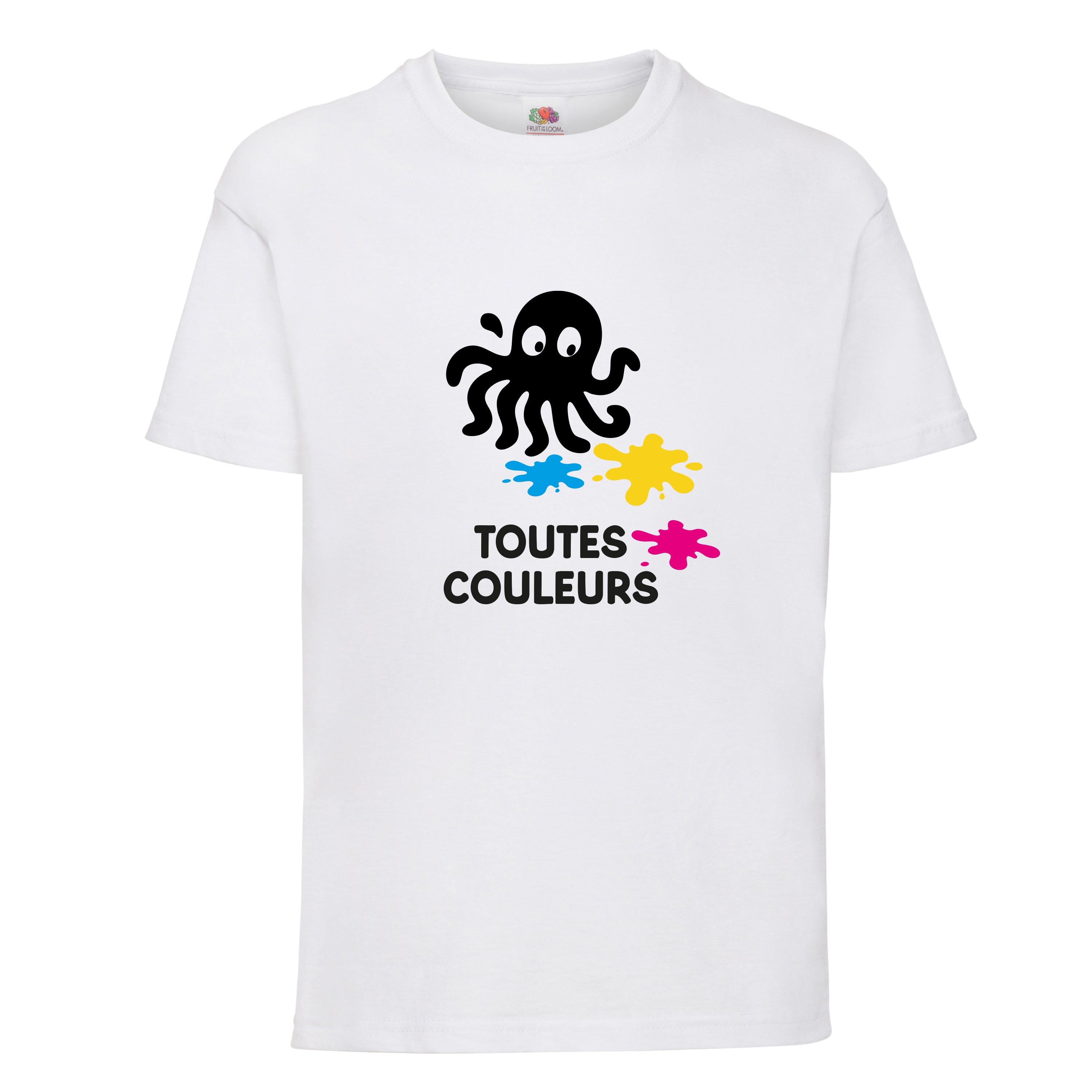 T-shirt enfant impression 1 FACE en QUADRI (toutes couleurs)