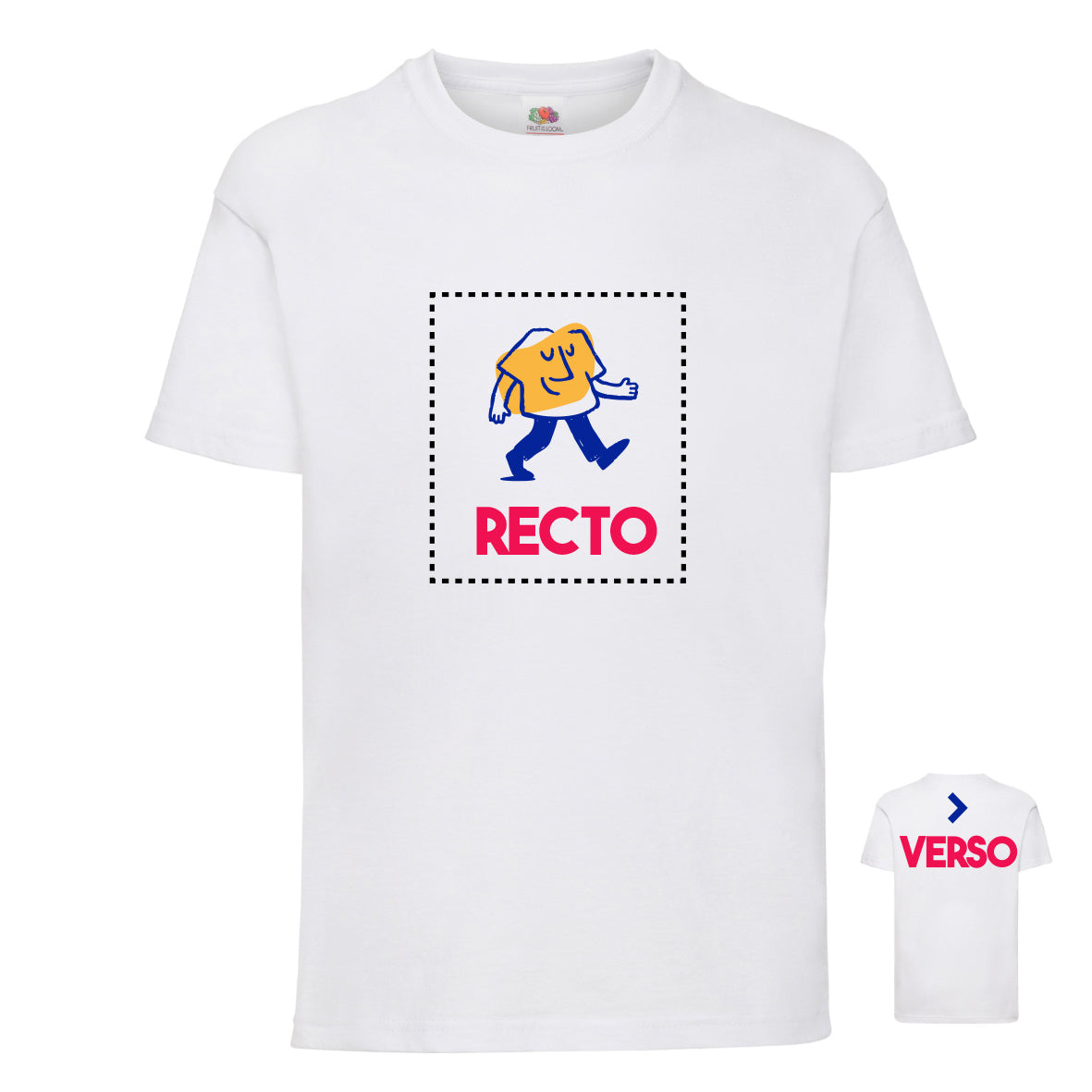 t-hirt enfant blanc à personnaliser 2 faces quadri