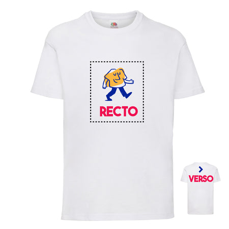 t-hirt enfant blanc à personnaliser 2 faces quadri