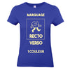 t-shirt femme bleu cobalt impression personnalisée recto-verso