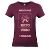 t-shirt femme bordeaux impression personnalisée recto-verso