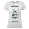 t-shirt femme gris chiné impression personnalisée recto-verso