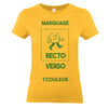 t-shirt femme jaune impression personnalisée recto-verso