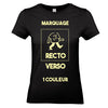 t-shirt femme noir impression personnalisée recto-verso