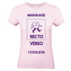 t-shirt femme rose impression personnalisée recto-verso