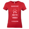 t-shirt femme rouge impression personnalisée recto-verso