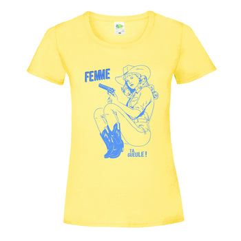t-shirt jaune femme ta gueule