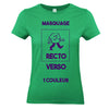 t-shirt femme vert vif impression personnalisée recto-verso