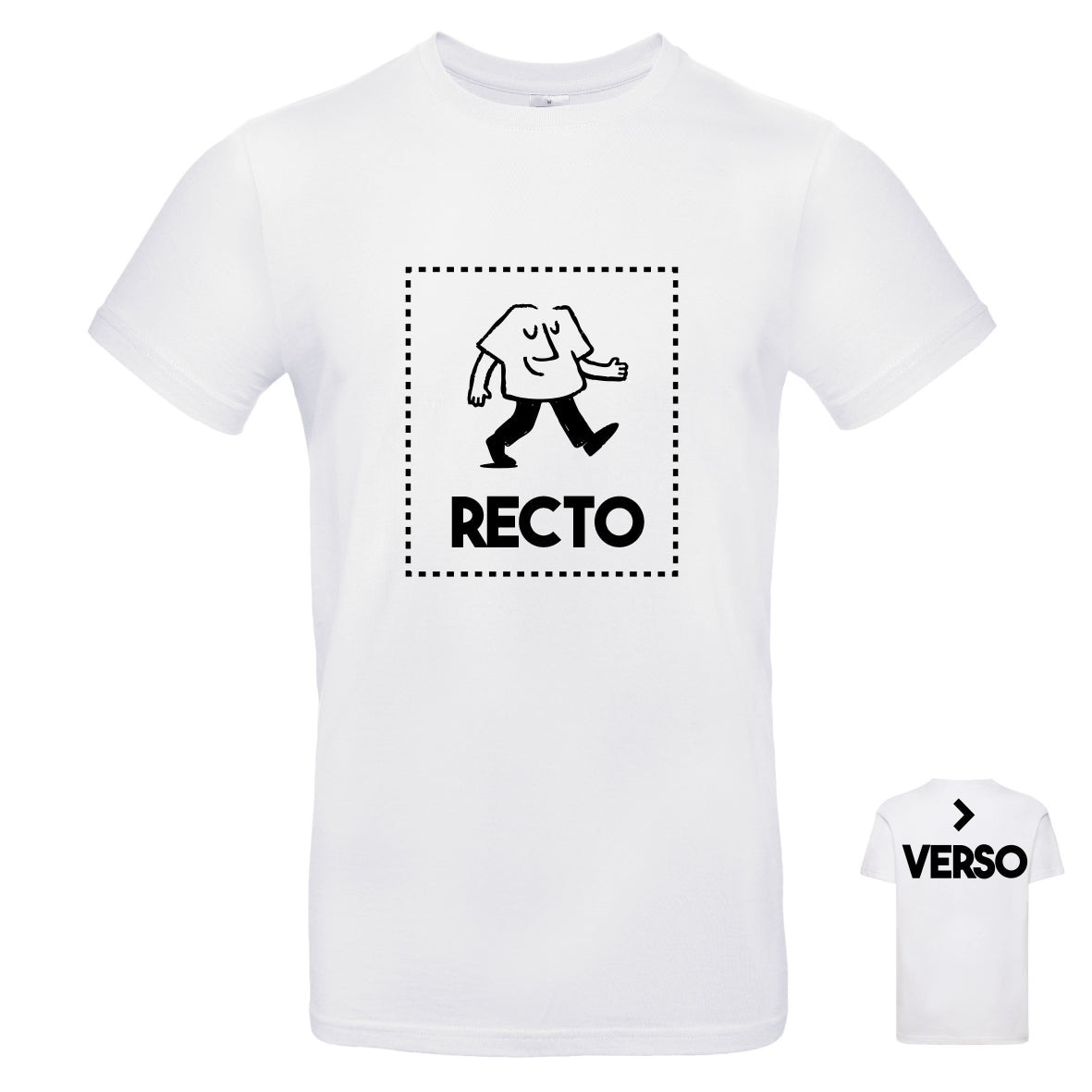 t-shirt blanc à imprimer recto et verso