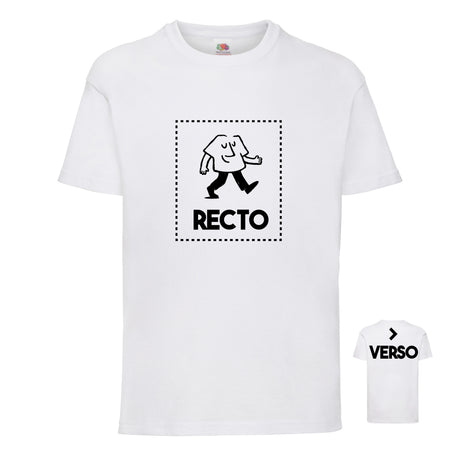 t-shirt enfant blanc personnalisation en 1 couleur recto-verso