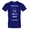 t-shirt bleu cobalt à imprimer recto et verso