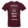 t-shirt bordeaux à imprimer recto et verso