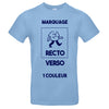 t-shirt bleu ciel à imprimer recto et verso