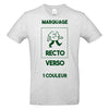 t-shirt gris chiné à imprimer recto et verso