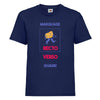 t-hirt enfant marine à personnaliser 2 faces quadri