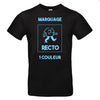 t-shirt noir personnalisé sur 1 face en 1 couleur