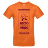 t-shirt orange à imprimer recto et verso