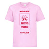 t-shirt enfant rose personnalisation en 1 couleur recto-verso