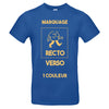 t-shirt bleu roy à imprimer recto et verso