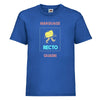 t-shirt enfant bleu roy à customiser en quadri 