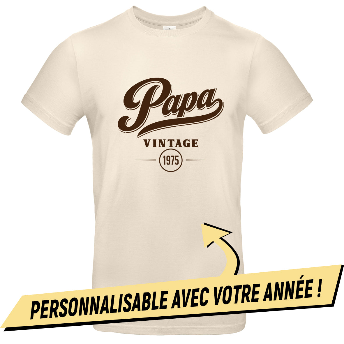 t-shirt papa personnalisable avec date naissance