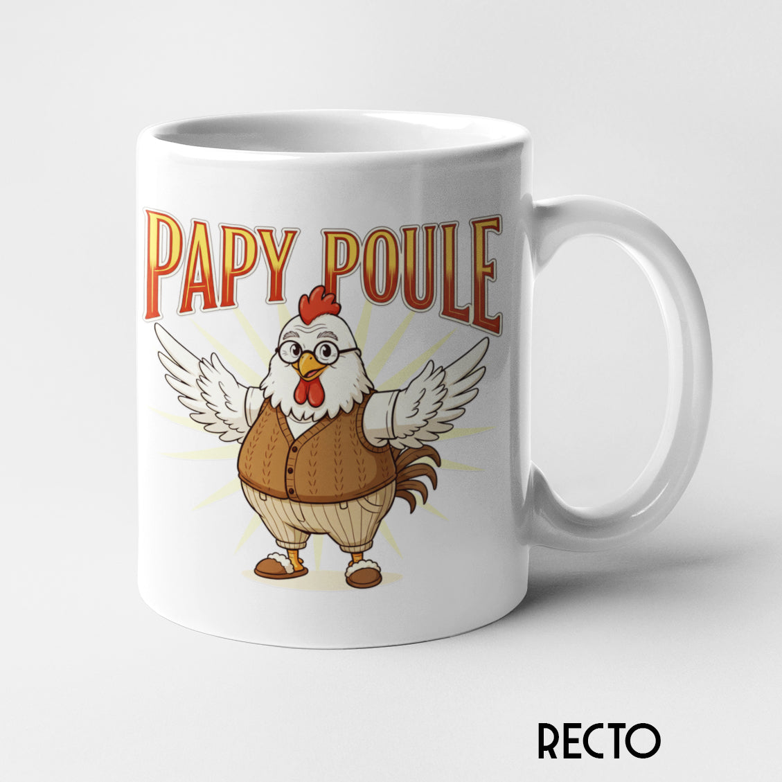 mug papy poule