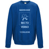 sweat classique bleu royal personnalisable