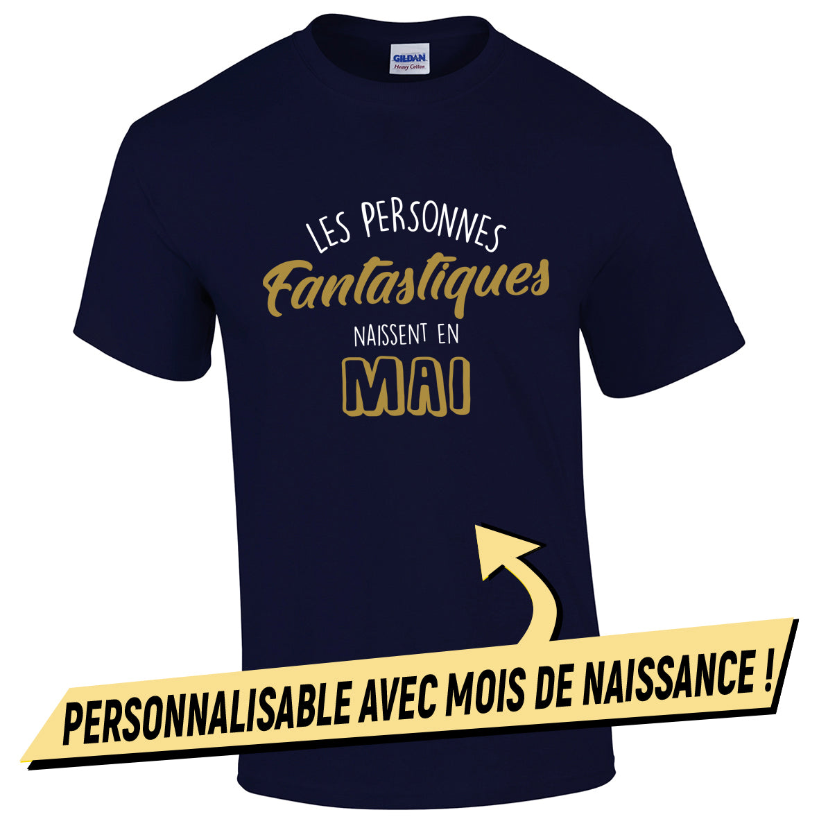 t-shirt anniversaire avec mois de naissance
