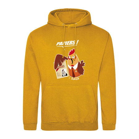 sweat capuche papiers poulet