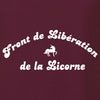 t-shirt front de la liberation de la licorne