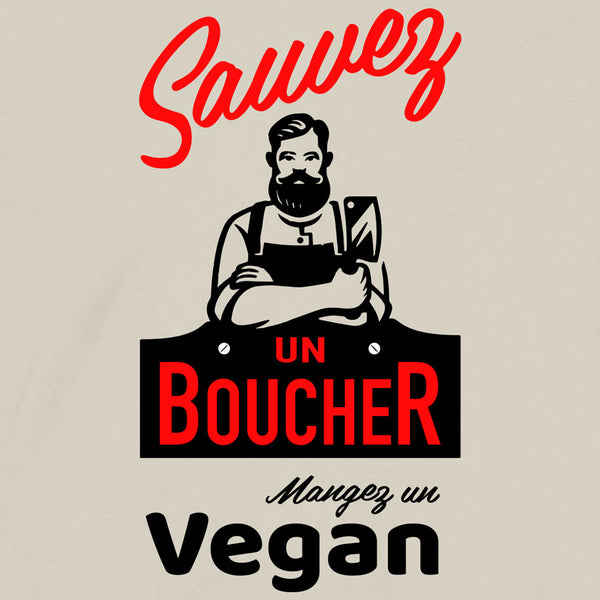 t-shirt sauvez un boucher mangez un vegan