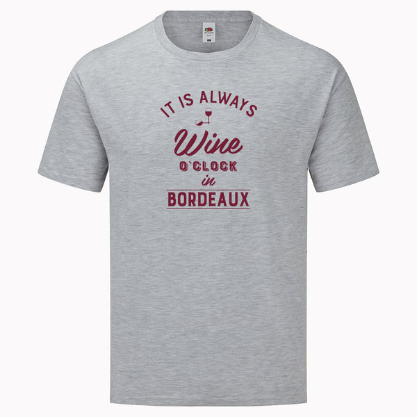 tee shirt it is always wine o'clock