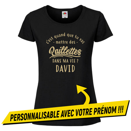 T-shirt je veux des paillettes dans ma vie