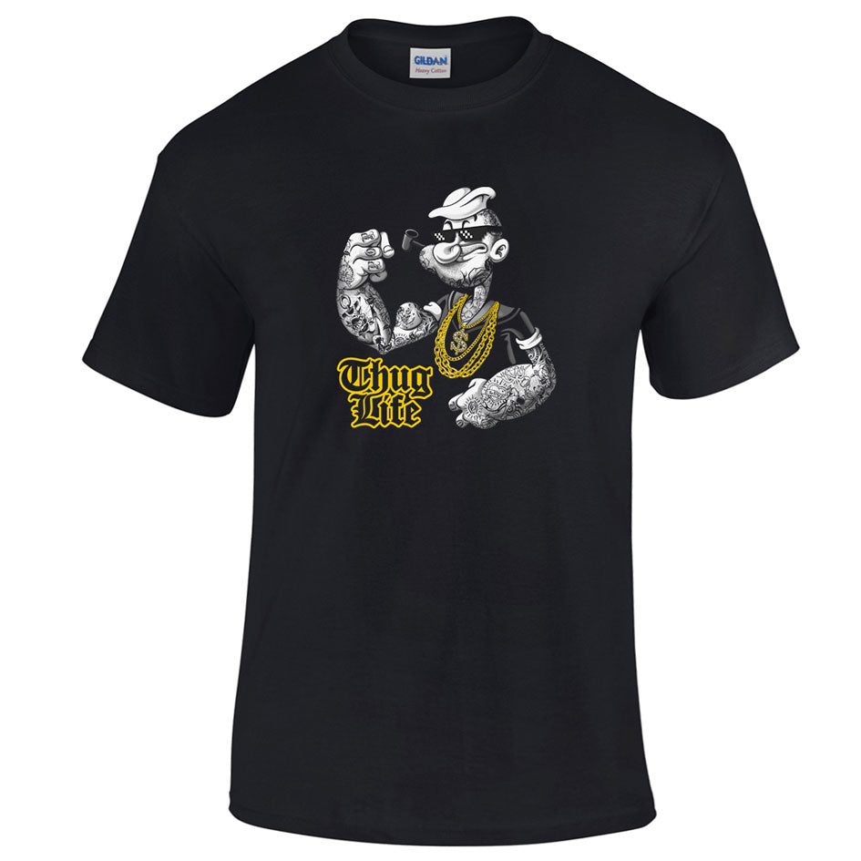 t-shirt popey thug life