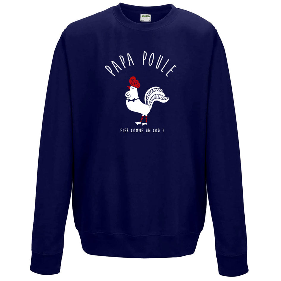 Sweatshirt Pull Papa Poule Sweat-shirt Papa Poule French Navy