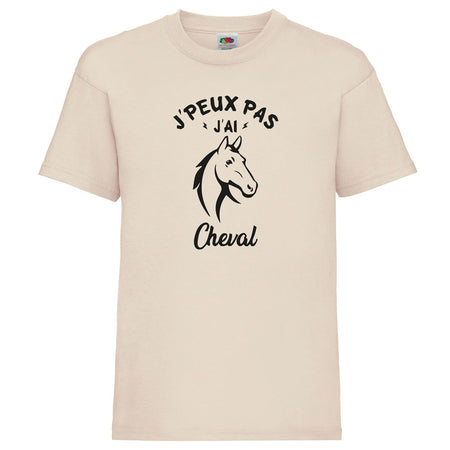 t-shirt enfant je peux pas j'ai cheval