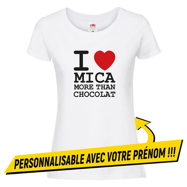 t-shirt i love chocolat saint valentin